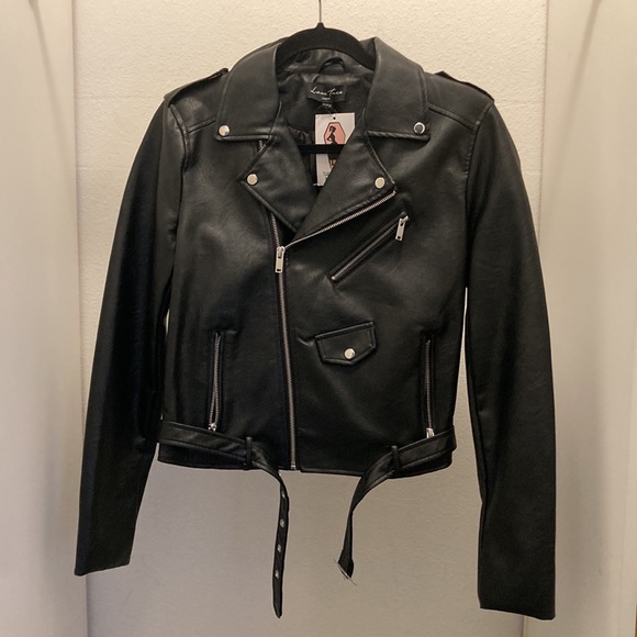 Oblong Box Shop Vegan Leather Motorcycle Jacket - Picture 1 of 10